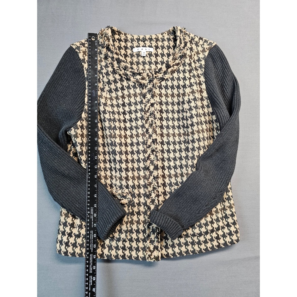 Cabi Jacket Houndstooth Knit Button Front Cardiga… - image 2